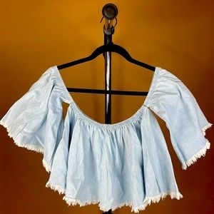 Fashion Nova - Baby Blue Crop Top S